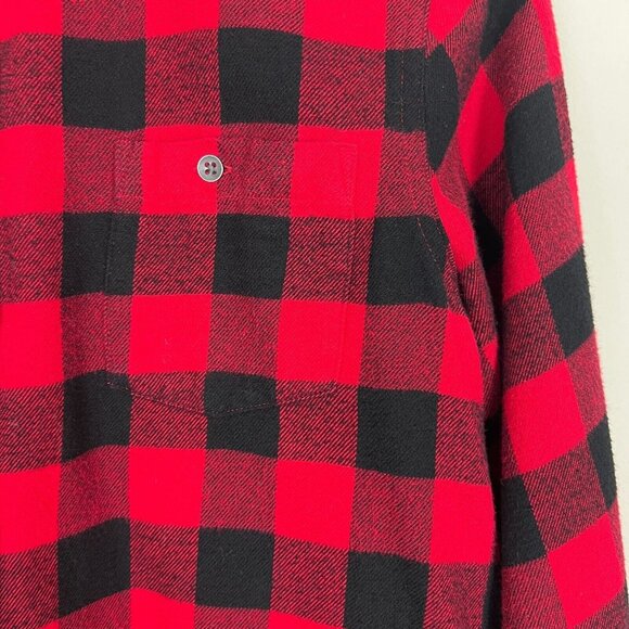 Woolrich Flannel Shirt Womens Small Red Black Plaid Button Up Buffalo Check Fall - Picture 4 of 10